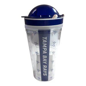 Tampa Bay Rays BPA-Free Plastic Tumbler With Baseball Hat Helmet Lid Promo New